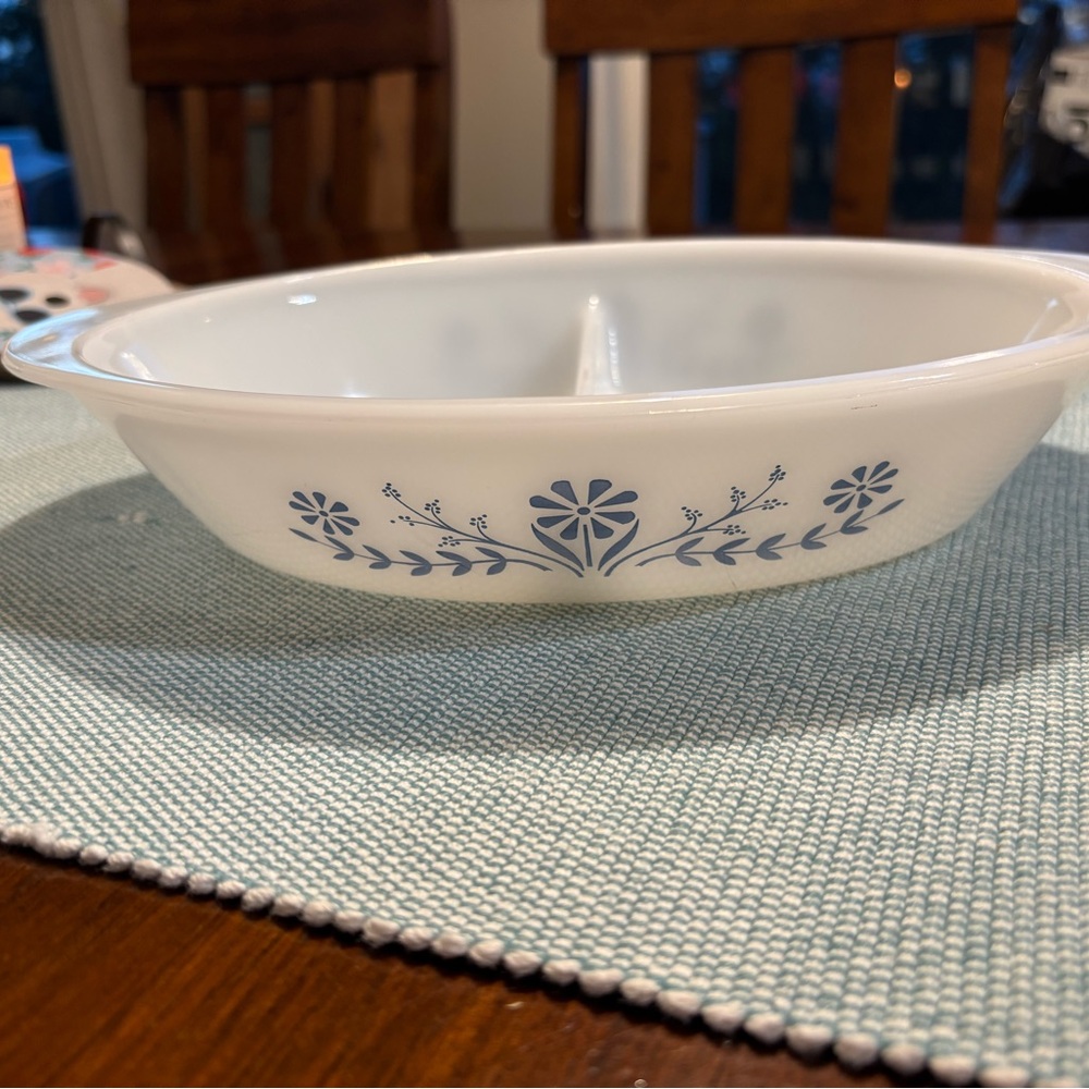 Blue Floral Divided Serving Dish
